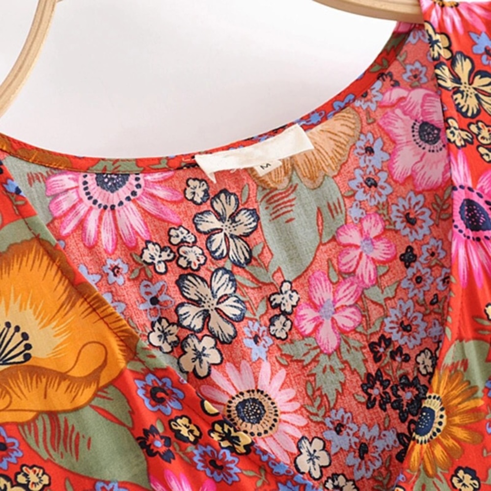 TheBoldBohemian Floral Maxi Dress - Pink and Red - Picture 5 of 7